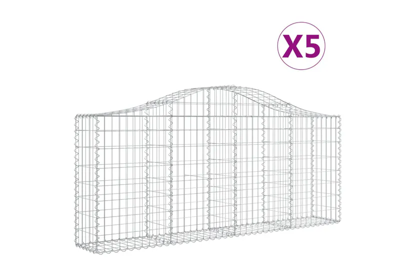 vidaXL 3145412 Arched Gabion Baskets 5 Pcs 200x30x80/100cm Galvanised Iron vidaXL 3145412 Arched Gabion Baskets 5 Pcs 200x30x80/100cm Galvanised Iron