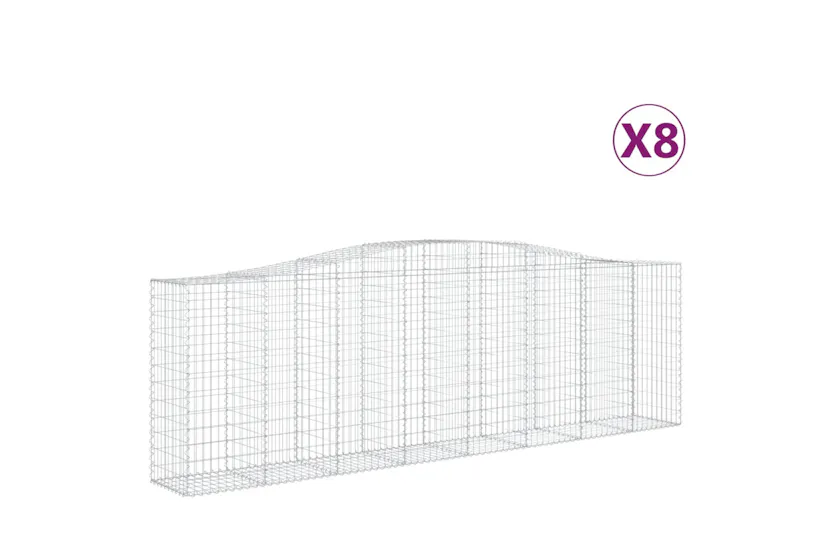 vidaXL 3145975 Arched Gabion Baskets 8 Pcs 400x50x120/140cm Galvanised Iron vidaXL 3145975 Arched Gabion Baskets 8 Pcs 400x50x120/140cm Galvanised Iron