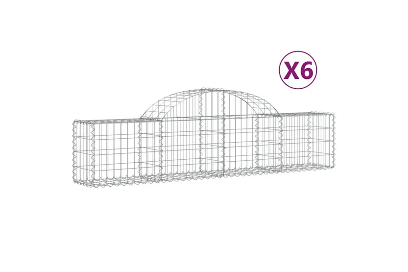 vidaXL 3146051 Arched Gabion Baskets 6 Pcs 200x30x40/60cm Galvanised Iron vidaXL 3146051 Arched Gabion Baskets 6 Pcs 200x30x40/60cm Galvanised Iron