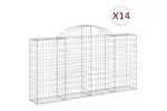 vidaXL 3146122 Arched Gabion Baskets 14 Pcs 200x30x100/120cm Galvanised Iron vidaXL 3146122 Arched Gabion Baskets 14 Pcs 200x30x100/120cm Galvanised Iron