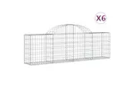 vidaXL 3146072 Arched Gabion Baskets 6 Pcs 200x30x60/80cm Galvanised Iron vidaXL 3146072 Arched Gabion Baskets 6 Pcs 200x30x60/80cm Galvanised Iron