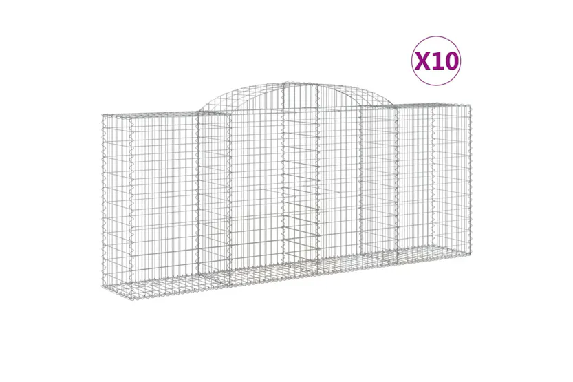 vidaXL 3146727 Arched Gabion Baskets 10 Pcs 300x50x120/140cm Galvanised Iron vidaXL 3146727 Arched Gabion Baskets 10 Pcs 300x50x120/140cm Galvanised Iron