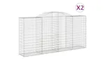 vidaXL 3146737 Arched Gabion Baskets 2 Pcs 300x50x140/160cm Galvanised Iron vidaXL 3146737 Arched Gabion Baskets 2 Pcs 300x50x140/160cm Galvanised Iron