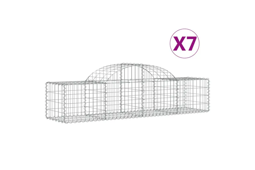 vidaXL 3146262 Arched Gabion Baskets 7 Pcs 200x50x40/60cm Galvanised Iron vidaXL 3146262 Arched Gabion Baskets 7 Pcs 200x50x40/60cm Galvanised Iron