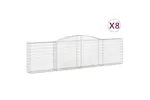 vidaXL 3146872 Arched Gabion Baskets 8 Pcs 400x30x100/120cm Galvanised Iron vidaXL 3146872 Arched Gabion Baskets 8 Pcs 400x30x100/120cm Galvanised Iron