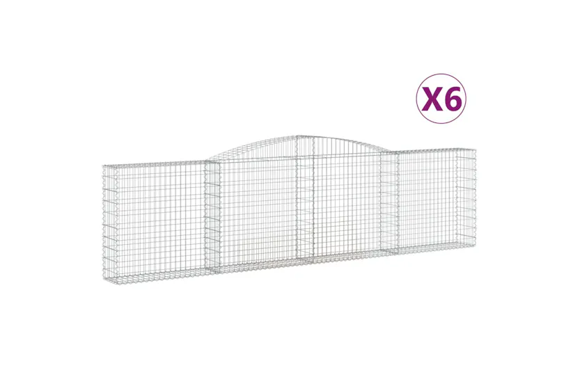 vidaXL 3146870 Arched Gabion Baskets 6 Pcs 400x30x100/120cm Galvanised Iron vidaXL 3146870 Arched Gabion Baskets 6 Pcs 400x30x100/120cm Galvanised Iron