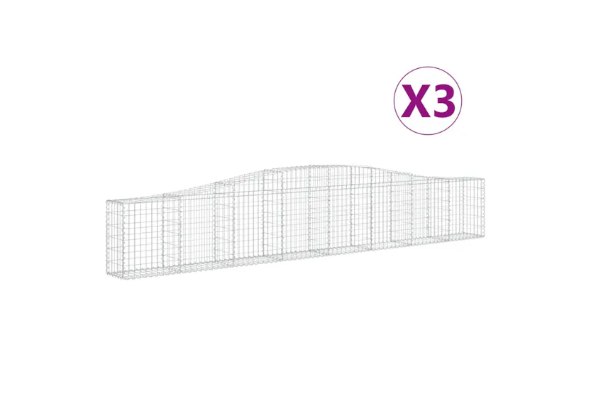 vidaXL 3145801 Arched Gabion Baskets 3 Pcs 400x30x60/80cm Galvanised Iron vidaXL 3145801 Arched Gabion Baskets 3 Pcs 400x30x60/80cm Galvanised Iron