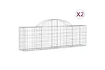 vidaXL 3146068 Arched Gabion Baskets 2 Pcs 200x30x60/80cm Galvanised Iron vidaXL 3146068 Arched Gabion Baskets 2 Pcs 200x30x60/80cm Galvanised Iron