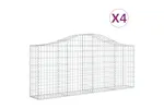 vidaXL 3145411 Arched Gabion Baskets 4 Pcs 200x30x80/100cm Galvanised Iron vidaXL 3145411 Arched Gabion Baskets 4 Pcs 200x30x80/100cm Galvanised Iron