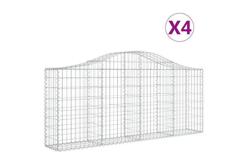 vidaXL 3145411 Arched Gabion Baskets 4 Pcs 200x30x80/100cm Galvanised Iron vidaXL 3145411 Arched Gabion Baskets 4 Pcs 200x30x80/100cm Galvanised Iron