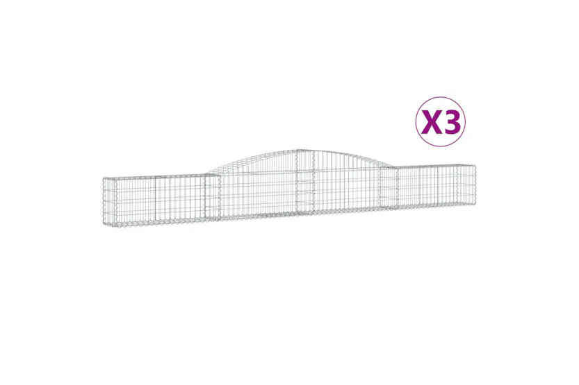vidaXL 3146828 Arched Gabion Baskets 3 Pcs 400x30x40/60cm Galvanised Iron vidaXL 3146828 Arched Gabion Baskets 3 Pcs 400x30x40/60cm Galvanised Iron