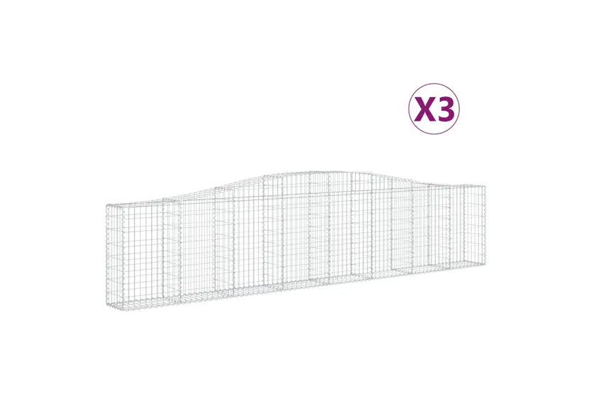 vidaXL 3145814 Arched Gabion Baskets 3 Pcs 400x30x80/100cm Galvanised Iron vidaXL 3145814 Arched Gabion Baskets 3 Pcs 400x30x80/100cm Galvanised Iron