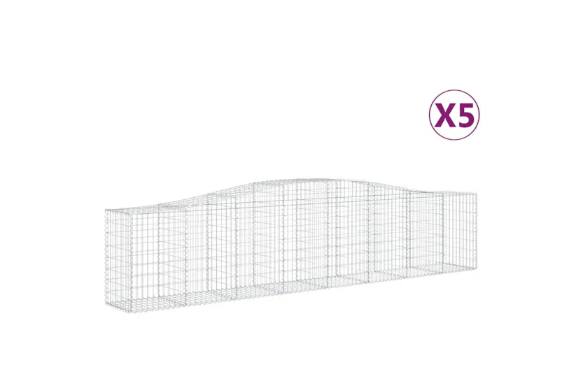vidaXL 3145946 Arched Gabion Baskets 5 Pcs 400x50x80/100cm Galvanised Iron vidaXL 3145946 Arched Gabion Baskets 5 Pcs 400x50x80/100cm Galvanised Iron