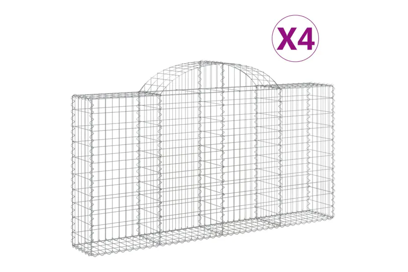 vidaXL 3146112 Arched Gabion Baskets 4 Pcs 200x30x100/120cm Galvanised Iron vidaXL 3146112 Arched Gabion Baskets 4 Pcs 200x30x100/120cm Galvanised Iron