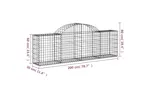 vidaXL 3146073 Arched Gabion Baskets 7 Pcs 200x30x60/80cm Galvanised Iron vidaXL 3146073 Arched Gabion Baskets 7 Pcs 200x30x60/80cm Galvanised Iron