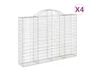 vidaXL 3146154 Arched Gabion Baskets 4 Pcs 200x30x140/160cm Galvanised Iron vidaXL 3146154 Arched Gabion Baskets 4 Pcs 200x30x140/160cm Galvanised Iron