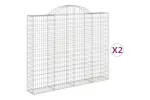 vidaXL 3146173 Arched Gabion Baskets 2 Pcs 200x30x160/180cm Galvanised Iron vidaXL 3146173 Arched Gabion Baskets 2 Pcs 200x30x160/180cm Galvanised Iron