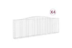vidaXL 3145841 Arched Gabion Baskets 4 Pcs 400x30x120/140cm Galvanised Iron vidaXL 3145841 Arched Gabion Baskets 4 Pcs 400x30x120/140cm Galvanised Iron