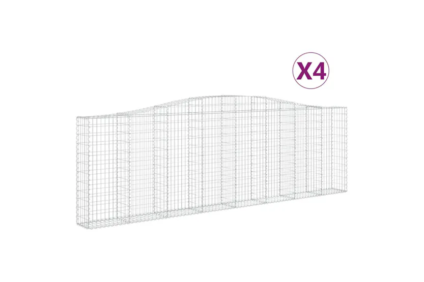vidaXL 3145841 Arched Gabion Baskets 4 Pcs 400x30x120/140cm Galvanised Iron vidaXL 3145841 Arched Gabion Baskets 4 Pcs 400x30x120/140cm Galvanised Iron