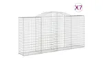vidaXL 3146742 Arched Gabion Baskets 7 Pcs 300x50x140/160cm Galvanised Iron vidaXL 3146742 Arched Gabion Baskets 7 Pcs 300x50x140/160cm Galvanised Iron