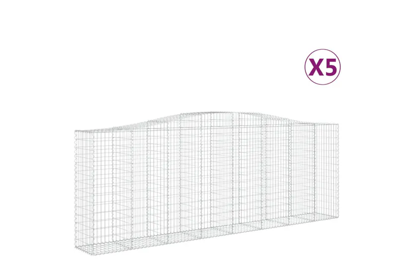 vidaXL 3145985 Arched Gabion Baskets 5 Pcs 400x50x140/160cm Galvanised Iron vidaXL 3145985 Arched Gabion Baskets 5 Pcs 400x50x140/160cm Galvanised Iron