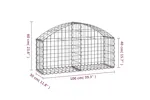 vidaXL 153422 Arched Gabion Basket 100x30x40/60cm Galvanised Iron vidaXL 153422 Arched Gabion Basket 100x30x40/60cm Galvanised Iron