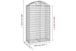 vidaXL 153438 Arched Gabion Basket 100x50x160/180cm Galvanised Iron vidaXL 153438 Arched Gabion Basket 100x50x160/180cm Galvanised Iron