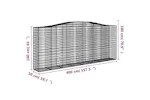vidaXL 153418 Arched Gabion Basket 400x50x160/180cm Galvanised Iron vidaXL 153418 Arched Gabion Basket 400x50x160/180cm Galvanised Iron