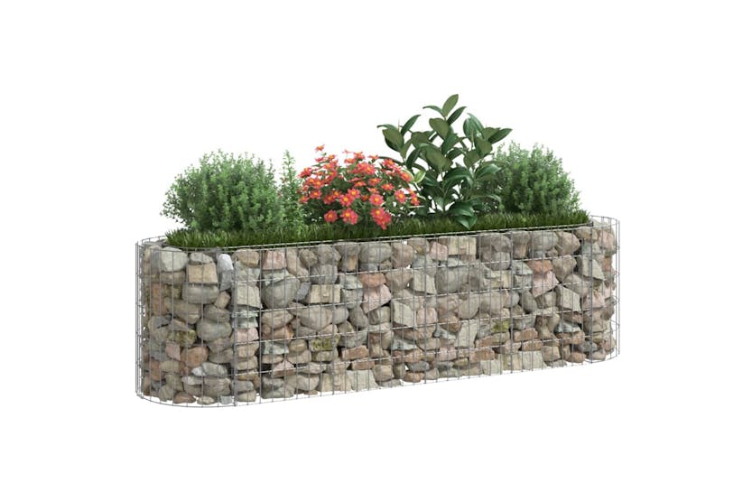 vidaXL 152025 Gabion Raised Bed Galvanised Iron 190x50x50cm vidaXL 152025 Gabion Raised Bed Galvanised Iron 190x50x50cm