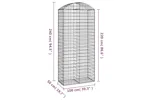 vidaXL 153441 Arched Gabion Basket 100x50x220/240cm Galvanised Iron vidaXL 153441 Arched Gabion Basket 100x50x220/240cm Galvanised Iron