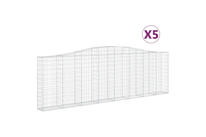 vidaXL 3145842 Arched Gabion Baskets 5 Pcs 400x30x120/140cm Galvanised Iron vidaXL 3145842 Arched Gabion Baskets 5 Pcs 400x30x120/140cm Galvanised Iron