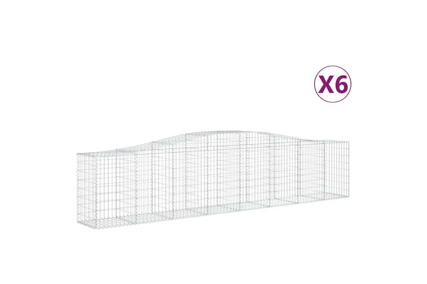 vidaXL 3145947 Arched Gabion Baskets 6 Pcs 400x50x80/100cm Galvanised Iron vidaXL 3145947 Arched Gabion Baskets 6 Pcs 400x50x80/100cm Galvanised Iron