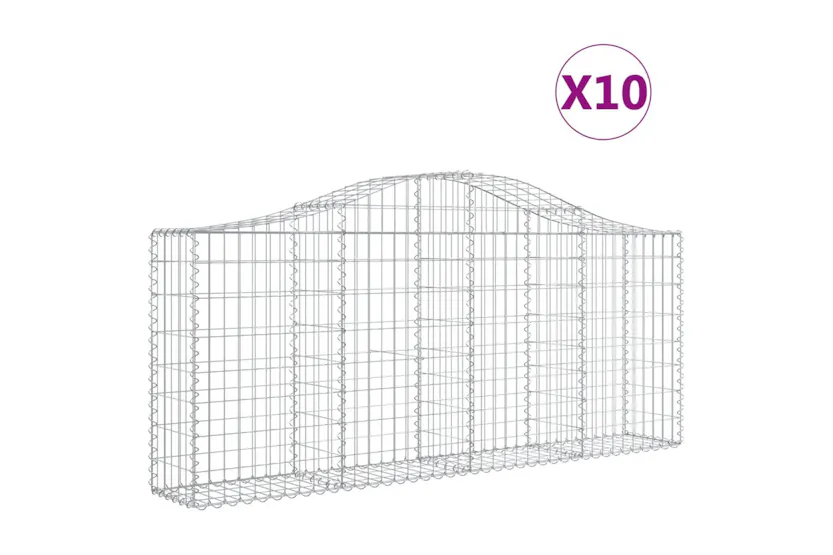 vidaXL 3145417 Arched Gabion Baskets 10 Pcs 200x30x80/100cm Galvanised Iron vidaXL 3145417 Arched Gabion Baskets 10 Pcs 200x30x80/100cm Galvanised Iron