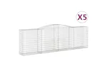 vidaXL 3147012 Arched Gabion Baskets 5 Pcs 400x50x120/140cm Galvanised Iron vidaXL 3147012 Arched Gabion Baskets 5 Pcs 400x50x120/140cm Galvanised Iron