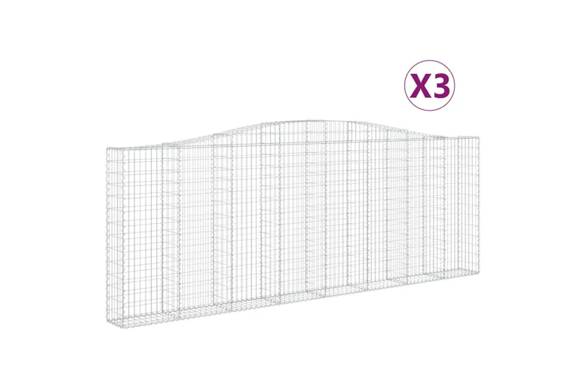 vidaXL 3145853 Arched Gabion Baskets 3 Pcs 400x30x140/160cm Galvanised Iron vidaXL 3145853 Arched Gabion Baskets 3 Pcs 400x30x140/160cm Galvanised Iron