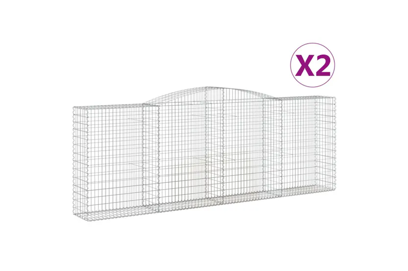 vidaXL 3147022 Arched Gabion Baskets 2 Pcs 400x50x140/160cm Galvanised Iron vidaXL 3147022 Arched Gabion Baskets 2 Pcs 400x50x140/160cm Galvanised Iron