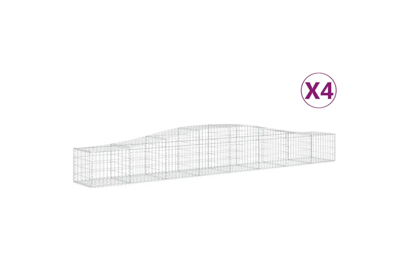 vidaXL 3145919 Arched Gabion Baskets 4 Pcs 400x50x40/60cm Galvanised Iron vidaXL 3145919 Arched Gabion Baskets 4 Pcs 400x50x40/60cm Galvanised Iron