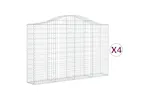 vidaXL 3145453 Arched Gabion Baskets 4 Pcs 200x30x120/140cm Galvanised Iron vidaXL 3145453 Arched Gabion Baskets 4 Pcs 200x30x120/140cm Galvanised Iron