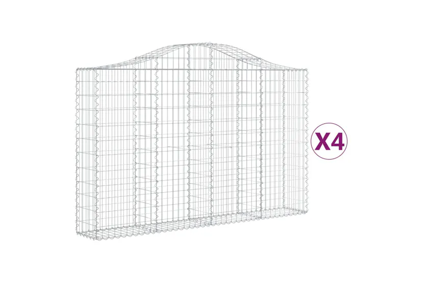 vidaXL 3145453 Arched Gabion Baskets 4 Pcs 200x30x120/140cm Galvanised Iron vidaXL 3145453 Arched Gabion Baskets 4 Pcs 200x30x120/140cm Galvanised Iron