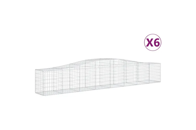 vidaXL 3145934 Arched Gabion Baskets 6 Pcs 400x50x60/80cm Galvanised Iron vidaXL 3145934 Arched Gabion Baskets 6 Pcs 400x50x60/80cm Galvanised Iron