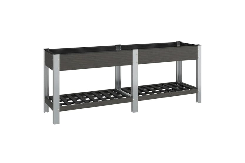 vidaXL 362573 Garden Raised Bed With Shelf Grey 200x50x75cm Wpc vidaXL 362573 Garden Raised Bed With Shelf Grey 200x50x75cm Wpc