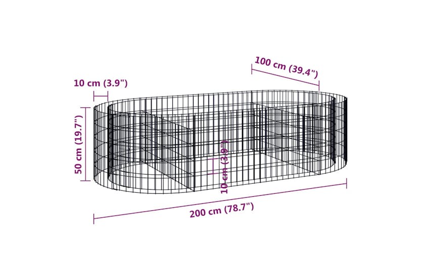 vidaXL 152040 Gabion Raised Bed Galvanised Iron 200x100x50cm vidaXL 152040 Gabion Raised Bed Galvanised Iron 200x100x50cm