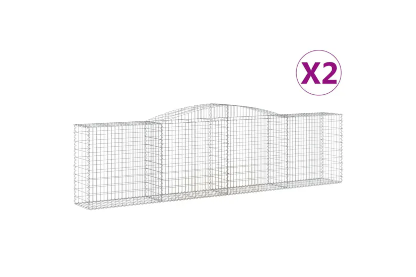 vidaXL 3146996 Arched Gabion Baskets 2 Pcs 400x50x100/120cm Galvanised Iron vidaXL 3146996 Arched Gabion Baskets 2 Pcs 400x50x100/120cm Galvanised Iron