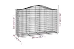 vidaXL 3145668 Arched Gabion Baskets 9 Pcs 200x50x120/140cm Galvanised Iron vidaXL 3145668 Arched Gabion Baskets 9 Pcs 200x50x120/140cm Galvanised Iron