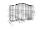 vidaXL 3145666 Arched Gabion Baskets 7 Pcs 200x50x120/140cm Galvanised Iron vidaXL 3145666 Arched Gabion Baskets 7 Pcs 200x50x120/140cm Galvanised Iron