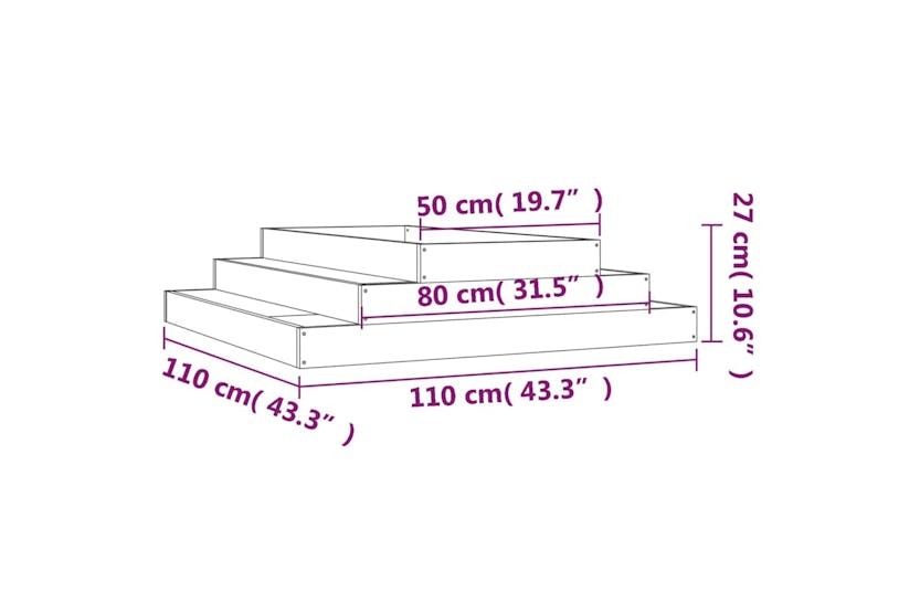 vidaXL 823901 Planter Grey 110x110x27cm Solid Wood Pine vidaXL 823901 Planter Grey 110x110x27cm Solid Wood Pine