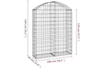vidaXL 153426 Arched Gabion Basket 100x30x120/140cm Galvanised Iron vidaXL 153426 Arched Gabion Basket 100x30x120/140cm Galvanised Iron