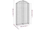 vidaXL 153428 Arched Gabion Basket 100x30x160/180cm Galvanised Iron vidaXL 153428 Arched Gabion Basket 100x30x160/180cm Galvanised Iron