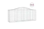 vidaXL 3145631 Arched Gabion Baskets 14 Pcs 200x50x80/100cm Galvanised Iron vidaXL 3145631 Arched Gabion Baskets 14 Pcs 200x50x80/100cm Galvanised Iron