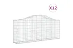 vidaXL 3145419 Arched Gabion Baskets 12 Pcs 200x30x80/100cm Galvanised Iron vidaXL 3145419 Arched Gabion Baskets 12 Pcs 200x30x80/100cm Galvanised Iron